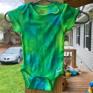 Newborn hand made tie dye baby onesie
